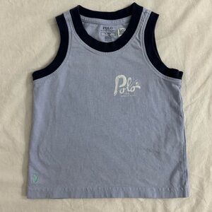 Polo by Ralph Lauren Kids Blue Tank with Navy Trim